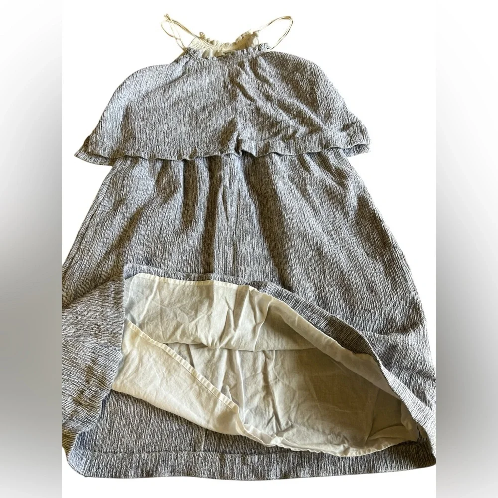 MADEWELL Linen Cotton Dream Drift Overlay Slip Dress Size 6 C5933 in Stripe